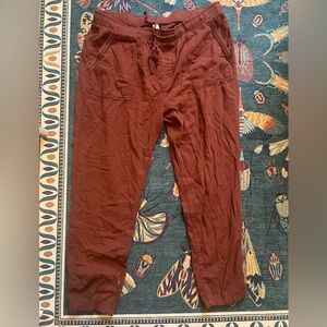 XL old navy rust colored crop linen pants